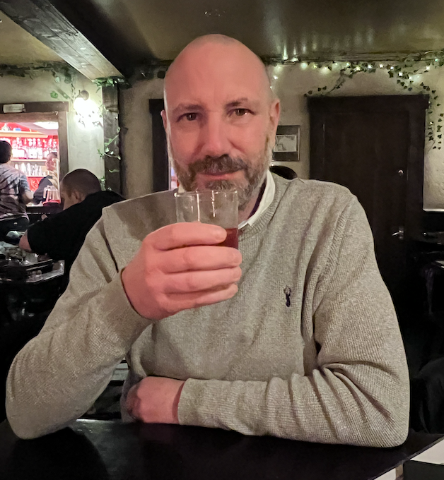 Me enjoying a whisky cocktail in Edinburgh