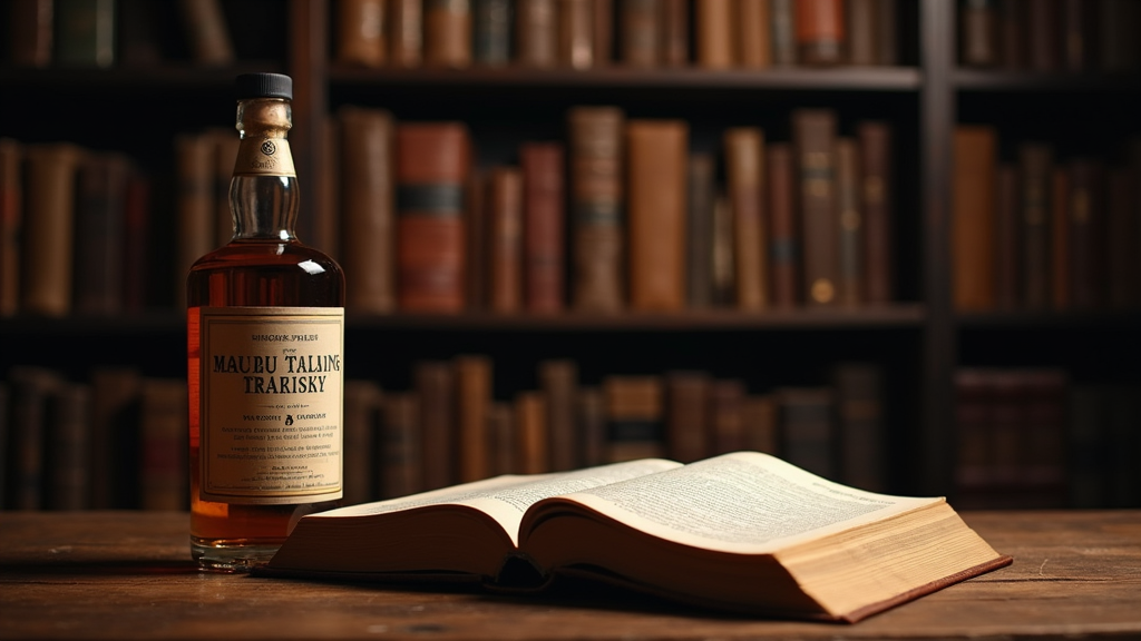 Whisky and literature illustration